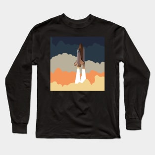 Nasa Space Shuttle Lauch in Clouds Long Sleeve T-Shirt